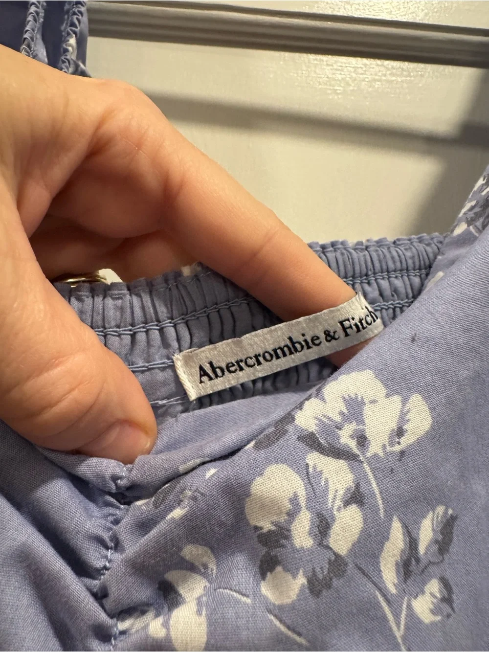 Abercrombie Emerson Maxi Dress Smocked Large Periwinkle Floral Cottagecore Boho